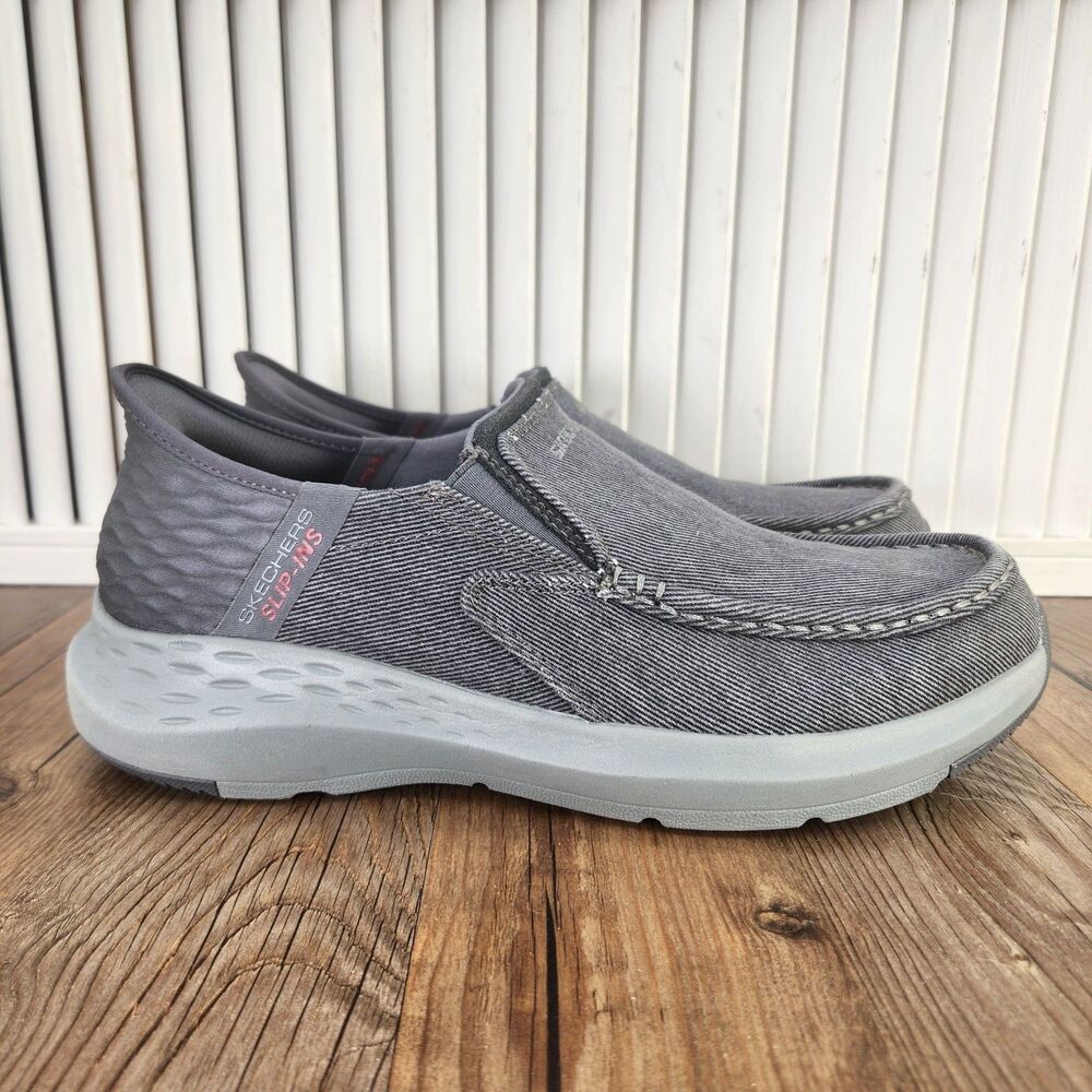 Skechers Slip-Ins Parson Oswin Casual Shoes Mens Size 8.5 Extra Wide Gray Canvas